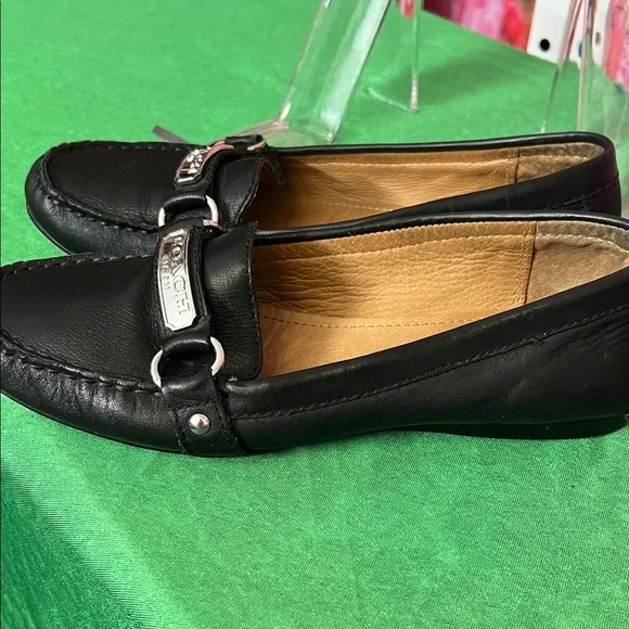 Coach Black Leather Loafers with Silver Detail. Original - Picture 7 of 7